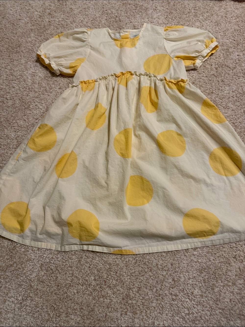 Girls' Dress with Puff Sleeves 100% Cotton